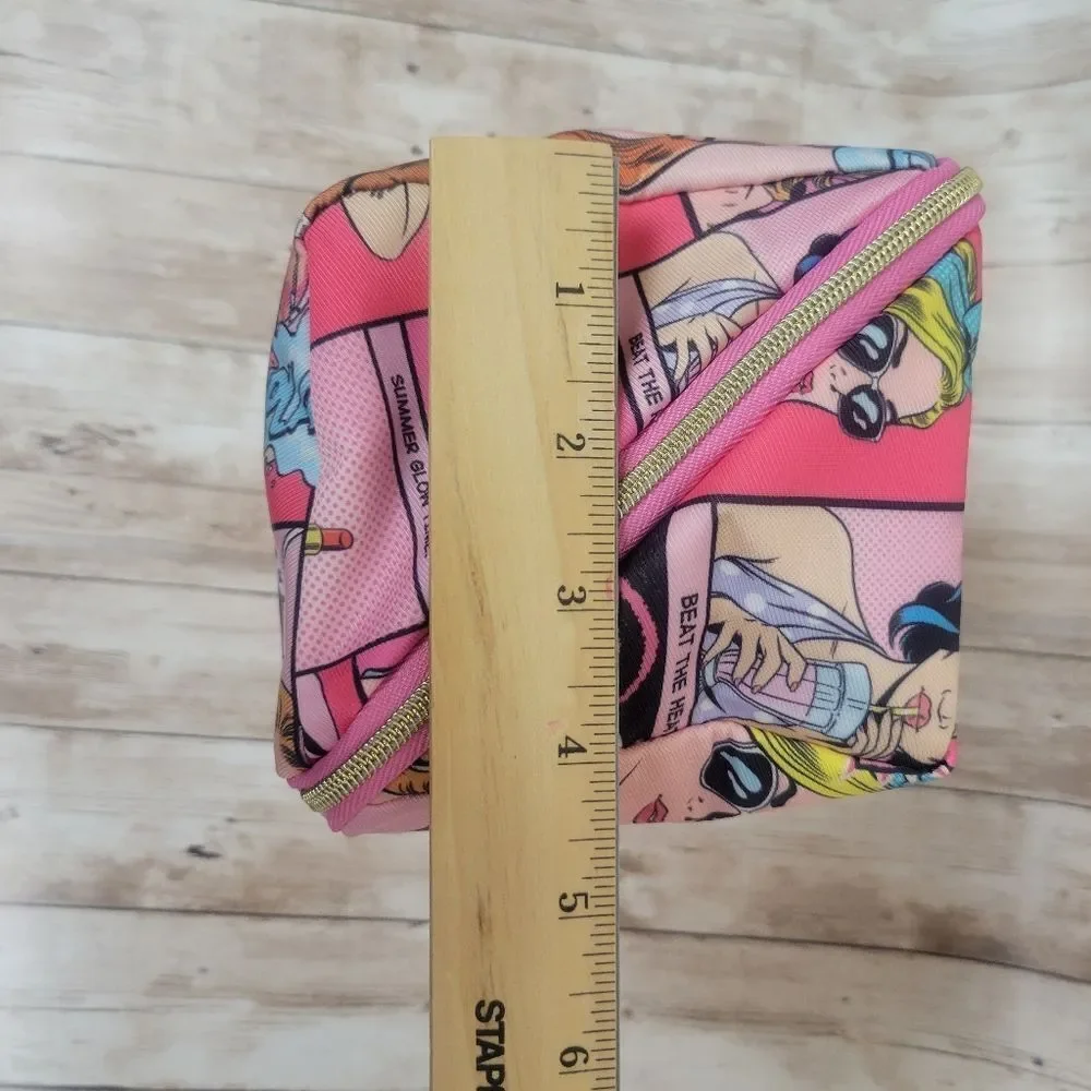 Estee Lauder Pink Comic Cosmetic Make Up Bag Tote